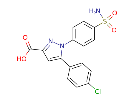 Molecular Structure of 170571-19-4 (1H-Pyrazole-3-carboxylic acid,
1-[4-(aminosulfonyl)phenyl]-5-(4-chlorophenyl)-)