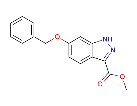 Molecular Structure of 954239-25-9 (6-BENZYLOXY-1H-INDAZOLE-3-CARBOXYLIC ACID METHYL ESTER)