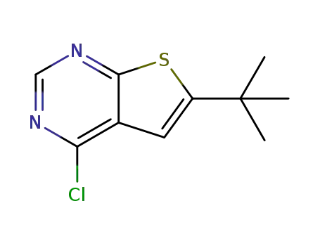 Molecular Structure of 439692-55-4 (6-TERT-BUTYL-4-CHLOROTHIENO[2,3-D]PYRIMIDINE)