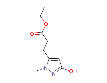 Molecular Structure of 628329-66-8 (1H-Pyrazole-3-propanoic acid, 2,5-dihydro-2-methyl-5-oxo-, ethyl ester)