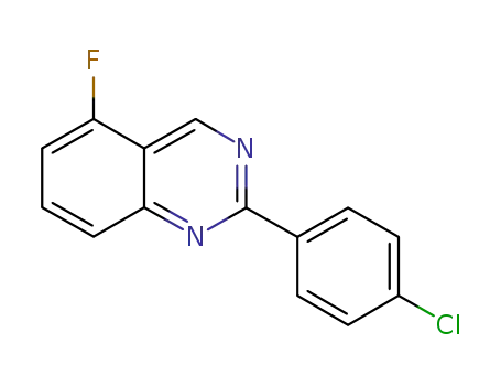 Molecular Structure of 1222094-46-3 (2-(4-chlorophenyl)-5-fluoroquinazoline)