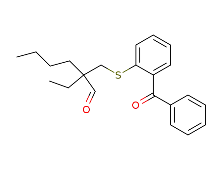 Molecular Structure of 178678-56-3 (Hexanal, 2-[[(2-benzoylphenyl)thio]methyl]-2-ethyl-)