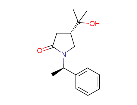 Molecular Structure of 1206669-45-5 ((3S)-4-(1-hydroxy-1-methyl-ethyl)-2-oxo-1-[(1R)-phenylethyl]pyrrolidine)