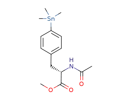 Molecular Structure of 900521-56-4 (L-Phenylalanine, N-acetyl-4-(trimethylstannyl)-, methyl ester)