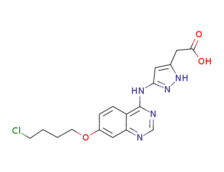 (3-{[7-(4-chlorobutoxy)quinazolin-4-yl]amino}-1H-pyrazol-5-yl)acetic acid