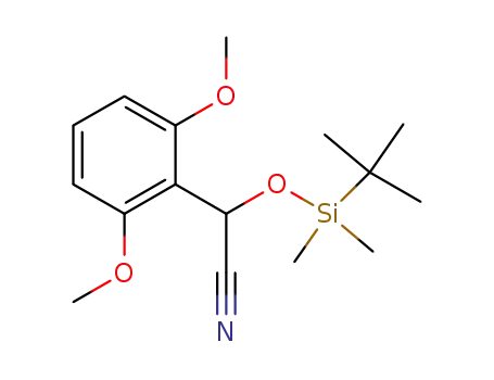 Molecular Structure of 872990-51-7 ((tert-butyl-dimethyl-silanyloxy)-(2,6-dimethoxy-phenyl)-acetonitrile)