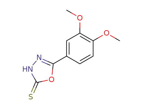 Molecular Structure of 23269-91-2 (5-(3,4-DIMETHOXY-PHENYL)-[1,3,4]OXADIAZOLE-2-THIOL)