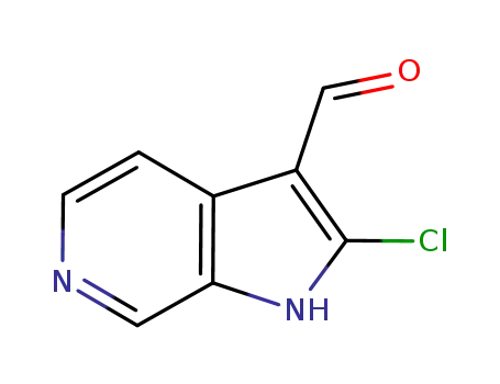 Molecular Structure of 847801-92-7 (2-Chloro-1h-pyrrolo[2,3-c]pyridine-3-carboxaldehyde)