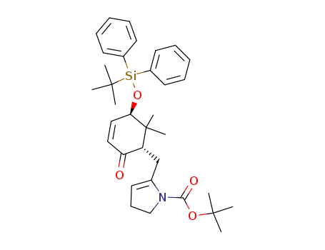1H-Pyrrole-1-carboxylic acid,
5-[[(1S,5R)-5-[[(1,1-dimethylethyl)diphenylsilyl]oxy]-6,6-dimethyl-2-oxo-3
-cyclohexen-1-yl]methyl]-2,3-dihydro-, 1,1-dimethylethyl ester