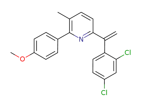 Molecular Structure of 502159-58-2 (Pyridine,
6-[1-(2,4-dichlorophenyl)ethenyl]-2-(4-methoxyphenyl)-3-methyl-)