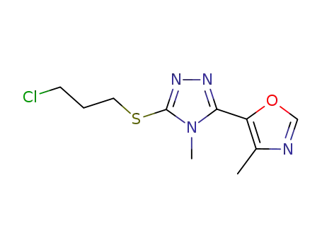 Molecular Structure of 863679-31-6 (3-[(3-chloropropyl)thio]-4-methyl-5-(4-methyl-1,3-oxazol-5-yl)-4H-1,2,4-triazole)