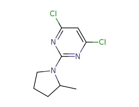 Molecular Structure of 833472-83-6 (Pyrimidine, 4,6-dichloro-2-(2-methyl-1-pyrrolidinyl)-)