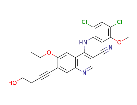 4-[(2,4-dichloro-5-methoxyphenyl)amino]-6-ethoxy-7-(4-hydroxybut-1-ynyl)-3-quinolinecarbonitrile