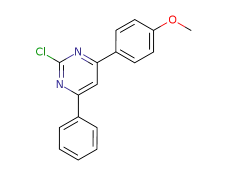 Molecular Structure of 63673-73-4 (Pyrimidine, 2-chloro-4-(4-methoxyphenyl)-6-phenyl-)