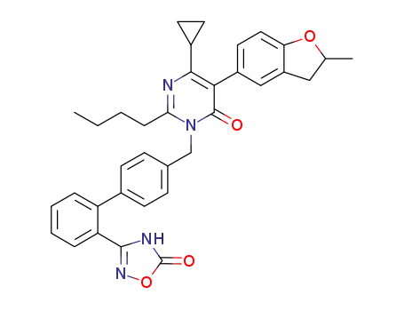 2-butyl-6-cyclopropyl-5-(2-methyl-2,3-dihydro-1-benzofuran-5-yl)-3-{[2'-(5-oxo-4,5-dihydro-1,2,4-oxadiazol-3-yl)biphenyl-4-yl]methyl}pyrimidin-4(3H)-one