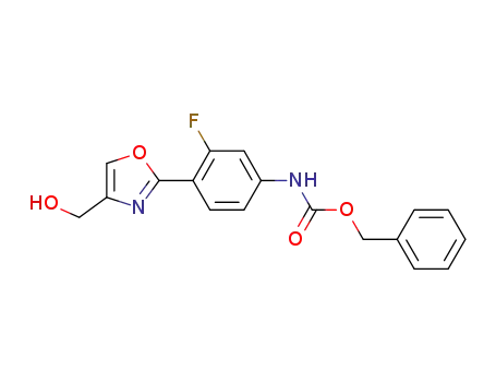 Molecular Structure of 1087353-59-0 (benzyl [3-fluoro-4-(4-hydroxymethyl-oxazol-2-yl)-phenyl]-carbamate)