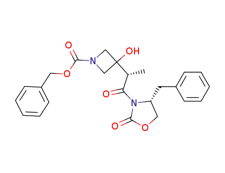 phenylmethyl 3-hydroxy-3-{(1R)-1-methyl-2-oxo-2-[(4S)-2-oxo-4-(phenylmethyl)-1,3-oxazolidin-3-yl]ethyl}azetidine-1-carboxylate
