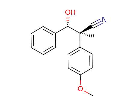 Molecular Structure of 960595-22-6 ((2R,3S)-3-hydroxy-2-(4-methoxyphenyl)-2-methyl-3-phenylpropanenitrile)