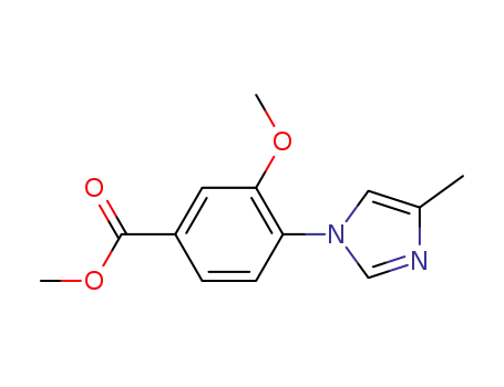 Molecular Structure of 870837-21-1 (METHYL 3-METHOXY-4-(4-METHYL-1-IMIDAZOLYL)BENZOATE)