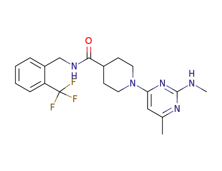 1-[6-methyl-2-(methylamino)-4-pyrimidinyl]-N-{[2-(trifluoromethyl)phenyl]methyl}-4-piperidinecarboxamide