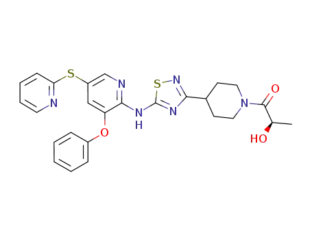 (R)-2-hydroxy-1-(4-(5-(3-phenoxy-5-(pyridin-2-ylthio)pyridin-2-ylamino)-1,2,4-thiadiazol-3-yl)piperidin-1-yl)propan-1-one