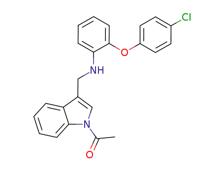 1-(3-((2-(4-chlorophenoxy)phenylamino)methyl)-1H-indol-1-yl)ethanone
