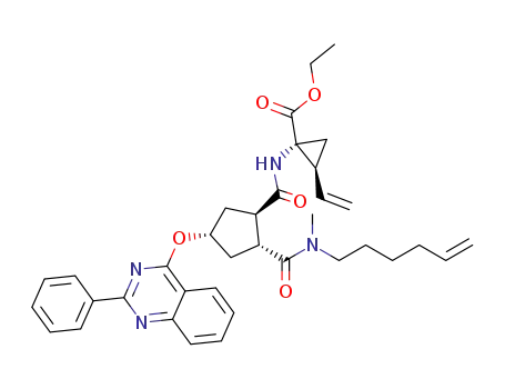 (1R,2S)-1-{[(1R,2R,4R)-2-(hex-5-enyl-methyl-carbamoyl)-4-(2-phenyl-quinazolin-4-yloxy)-cyclo-pentanecarbonyl]-amino}-2-vinyl-cyclopropanecarboxylic acid ethyl ester