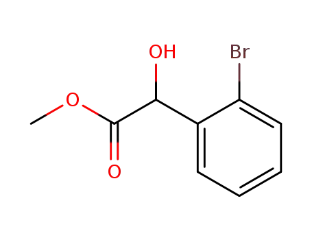 Molecular Structure of 21165-13-9 (Benzeneacetic acid, 2-bromo-a-hydroxy-, methyl ester)