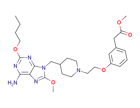2-butoxy-8-methoxy-9-(1-{2-[3-(methoxycarbonylmethyl)phenoxy]ethyl}piperidin-4-ylmethyl)adenine