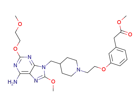 8-methoxy-9-(1-(2-[3-(methoxycarbonylmethyl)phenoxy]ethyl)piperidin-4-ylmethyl)-2-(2-methoxyethoxy)adenine
