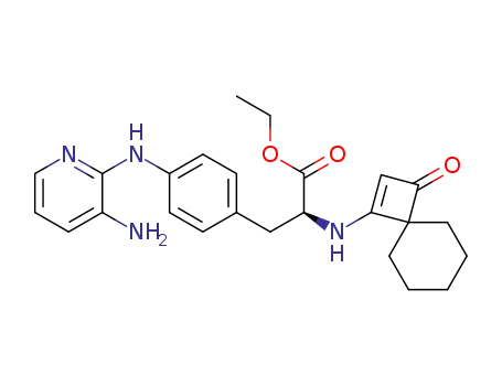 Molecular Structure of 1031337-88-8 (ethyl 4-[(3-aminopyridin-2-yl)amino]-N-(3-oxospiro[3.5]non-1-en-1-yl)-L-phenylalaninate)