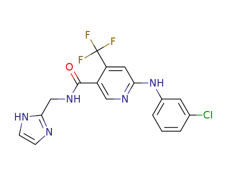 3-Pyridinecarboxamide,
6-[(3-chlorophenyl)amino]-N-(1H-imidazol-2-ylmethyl)-4-(trifluoromethyl)
-