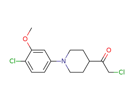 Molecular Structure of 1018324-03-2 (2-chloro-1-(1-(4-chloro-3-methoxyphenyl)piperidin-4-yl)ethanone)