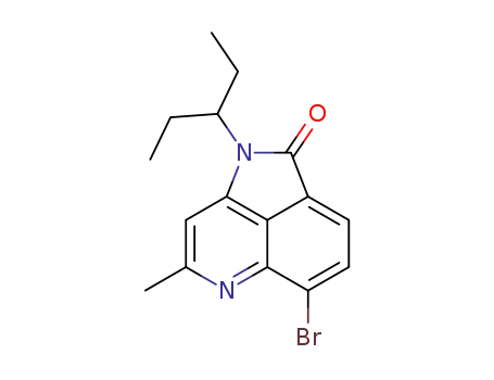 Molecular Structure of 1100261-92-4 (8-bromo-4-(1-ethylpropyl)-2-methylpyrrolo[2,3,4-de]quinolin-5(4H)-one)
