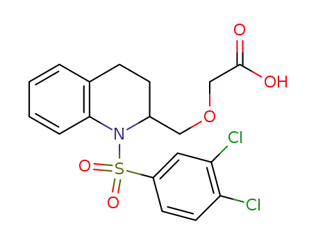 Molecular Structure of 1018826-33-9 (2-((1-(3,4-dichlorophenylsulfonyl)-1,2,3,4-tetrahydroquinolin-2-yl)-methoxy)acetic acid)