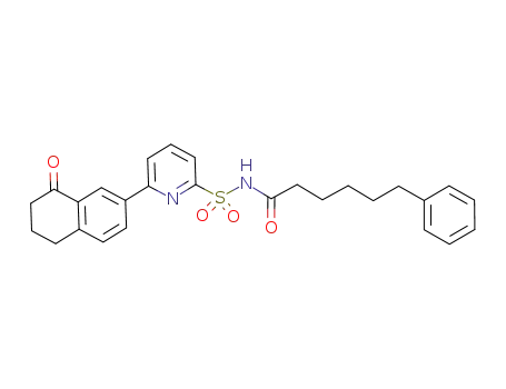 Molecular Structure of 1135871-94-1 (N-(6-phenyl-hexanoyl)-6-(8-oxo-5,6,7,8-tetrahydro-naphthalen-2-yl)-pyridine-2-sulfonamide)