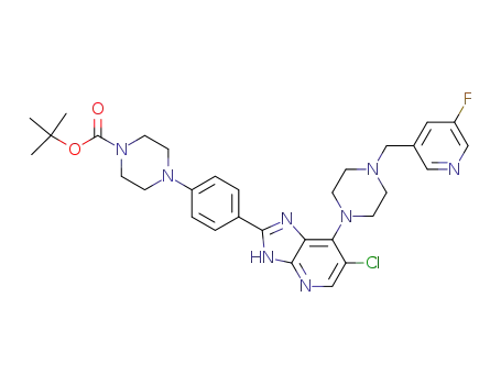 tert-butyl 4-(4-(6-chloro-7-(4-((5-fluoropyridin-3-yl)methyl)piperazin-1-yl)-3H-imidazo[4,5-b]pyridin-2-yl)phenyl)piperazine-1-carboxylate