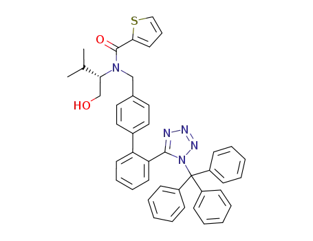 Molecular Structure of 1033772-55-2 ((1S)-N-(1-hydroxymethyl-2-methyl-propyl)-N'-[2'-(1-trityl-1H-tetrazol-5-yl)-biphenyl-4-ylmethyl]-thiophene-2-carboxamide)