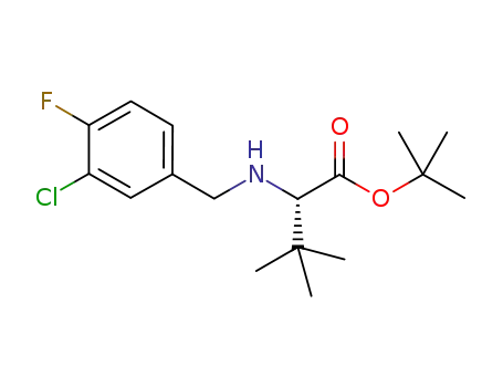 Molecular Structure of 947243-03-0 (L-VALINE, N-[(3-CHLORO-4-FLUOROPHENYL)METHYL]-3-METHYL-, 1,1-DIMETHYLETHYL ESTER)