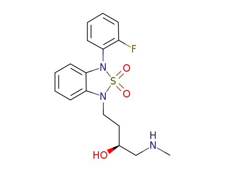 Molecular Structure of 1033214-90-2 (2,1,3-Benzothiadiazole-1(3H)-propanol, 3-(2-fluorophenyl)-α-[(methylamino)methyl]-, 2,2-dioxide, (αS)-)