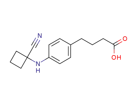 Molecular Structure of 915086-92-9 (4-[4-(1-cyanocyclobutylamino)phenyl]butanoic acid)