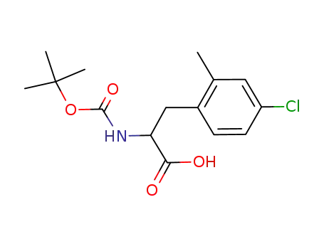 Molecular Structure of 791625-57-5 (Boc-(2-Me-4Cl)Phe-OH (4-chloro-N-[(1,1-dimethylethoxy)carbonyl]-
2-methyl-D-Phenylalanine))