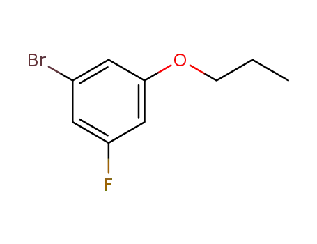 Molecular Structure of 883443-32-1 (Benzene, 1-bromo-3-fluoro-5-propoxy-)