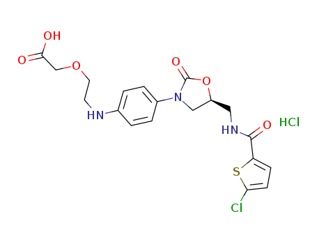 (S)-2-(2-((4-(5-((5-chlorothiophene-2-carboxamido)methyl)- 2-oxooxazolidin-3-yl)phenyl)amino)ethoxy)acetic acid hydrochloride