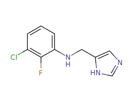 Molecular Structure of 1020818-01-2 ((3-chloro-2-fluoro-phenyl)-(3H-imidazol-4-ylmethyl)-amine)