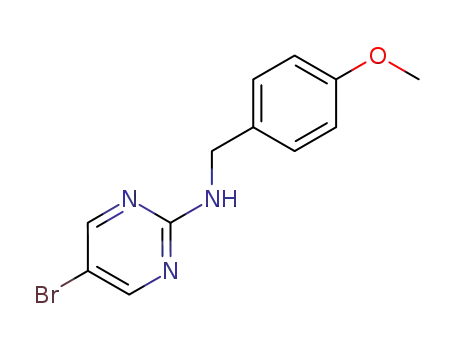 Molecular Structure of 859207-02-6 (5-Bromo-N-(4-methoxybenzyl)pyrimidin-2-amine)
