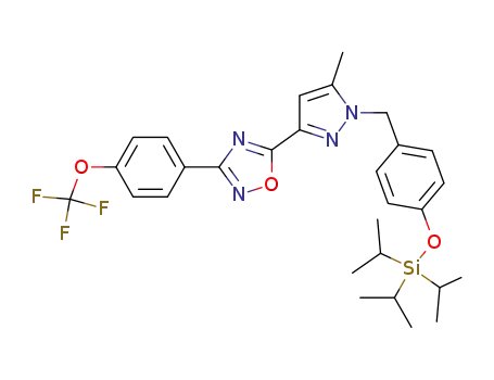 5-[5-methyl-1-(4-{[tris(1-methylethyl)silyl]oxy}benzyl)-1H-pyrazol-3-yl]-3-[4-(trifluoromethoxy)phenyl]-1,2,4-oxadiazole