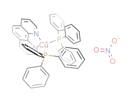 Molecular Structure of 33989-10-5 ((1,10-PHENANTHROLINE)BIS(TRIPHENYLPHOSPHINE)COPPER (I) NITRATE DICHLOROMETHANE ADDUCT)