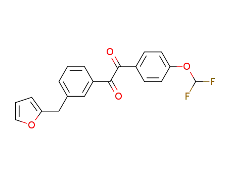 Molecular Structure of 1065169-59-6 (1-(4-(difluoromethoxy)phenyl)-2-(3-(furan-2-ylmethyl)phenyl)ethane-1,2-dione)