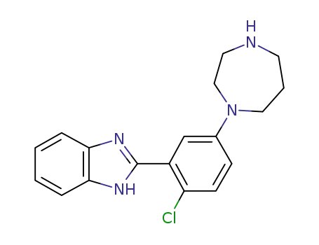 Molecular Structure of 1160834-05-8 (2-(2-chloro-5-[1,4]diazepan-1-yl-phenyl)-1H-benzoimidazole)